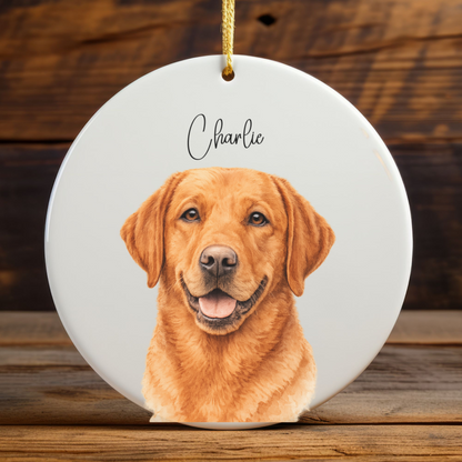 Personalized Watercolor Pet Photo Ornament