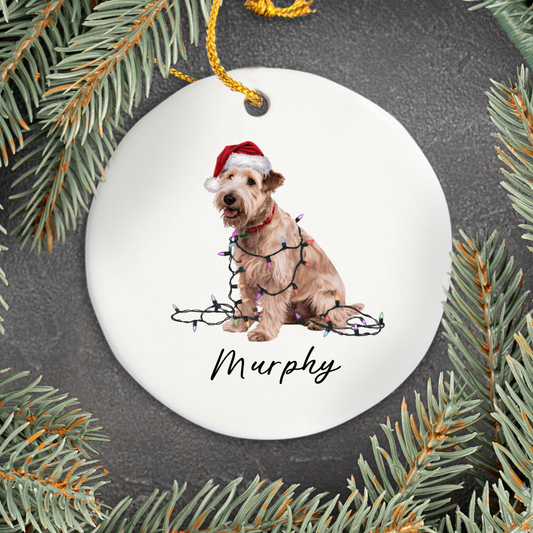 Soft Coated Wheaten Terrier Ornament, Personalized Christmas Decor