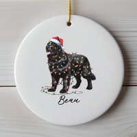 Load image into Gallery viewer, Black Newfoundland Ornament, Personalized Dog Keepsake
