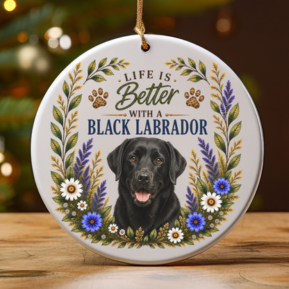 Black Lab Ornament, Labrador Retriever Gift, Black Lab Mom Gift, Dog Lover Keepsake
