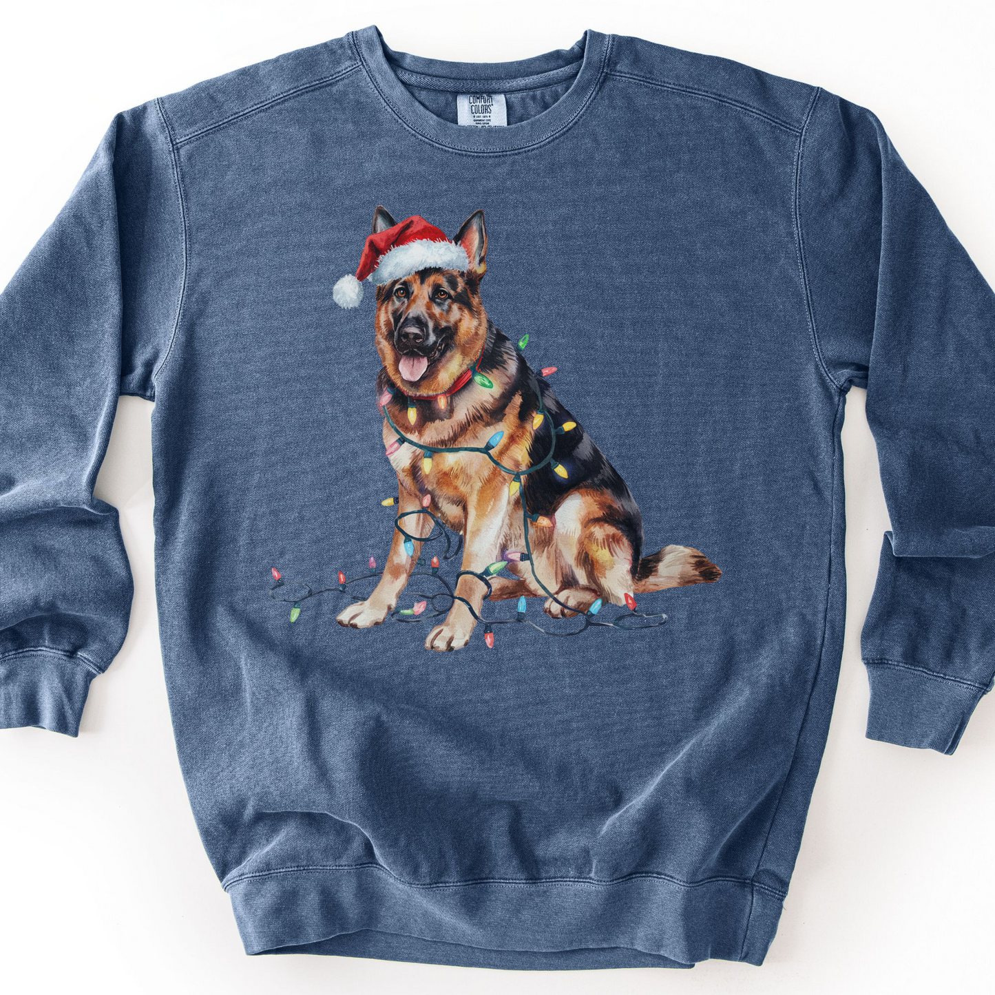 German Shepherd Christmas Lights Sweatshirt