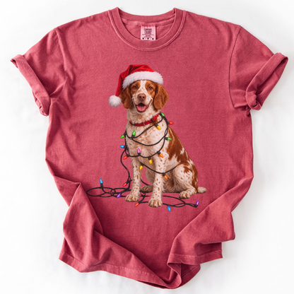 Brittany Spaniel Christmas Lights Shirt