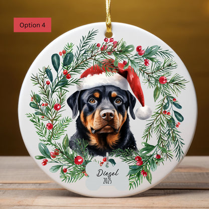 Personalized Rottweiler Christmas Ornament