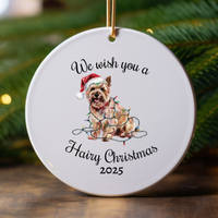 Load image into Gallery viewer, Christmas Cairn Terrier Ornament, Christmas Lights Dog Keepsake
