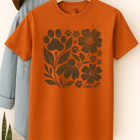 Load image into Gallery viewer, Retro Floral Paw Print Shirt Boho Dog Lover Tee Nature-Inspired Pet Mom Gift Vintage Botanical Animal T-Shirt
