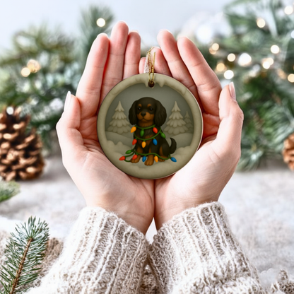 Personalized Black and Tan Cavalier King Charles Spaniel Christmas 3D Clay-Style Dog Keepsake