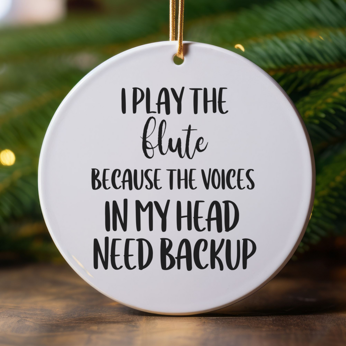 Gift for Flute Player, Ceramic Musician Ornament