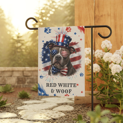 Patriotic Pit Bull Garden Flag