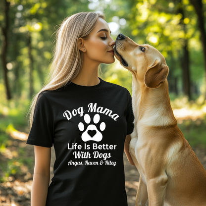 Personalized Life is Better With Dogs Shirt