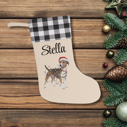 Personalized Smooth Fox Terrier Christmas Stocking, Holiday Decor Gift for Pet Lovers