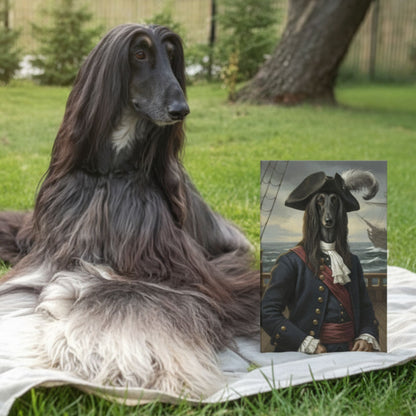 Custom Pet Pirate Portrait, Personalized Renaissance Dog or Cat Canvas