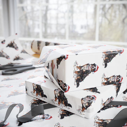 Bernese Mountain Dog Christmas Lights Wrapping Paper