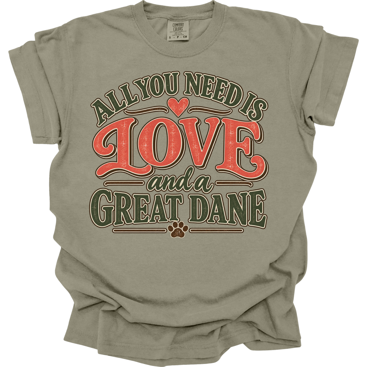Great Dane Shirt, Great Dane Mom Gift, All You Need Is Love Dog Tee