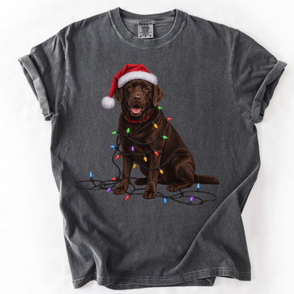 Chocolate Labrador Christmas Lights Shirt