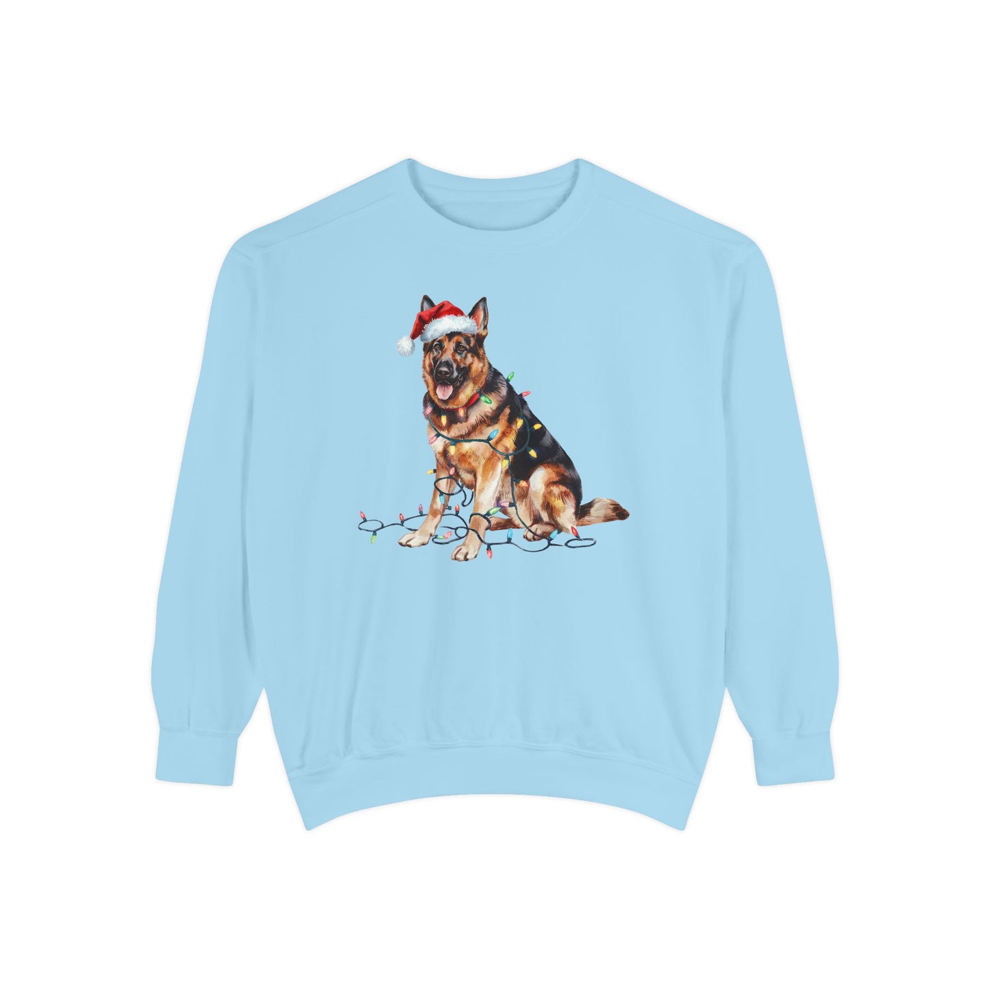 Christmas German Shepherd Sweatshirt, Christmas Lights Dog, Christmas Dog, German Shepherd Mom, Gift for Dog Lover, German Shepherd