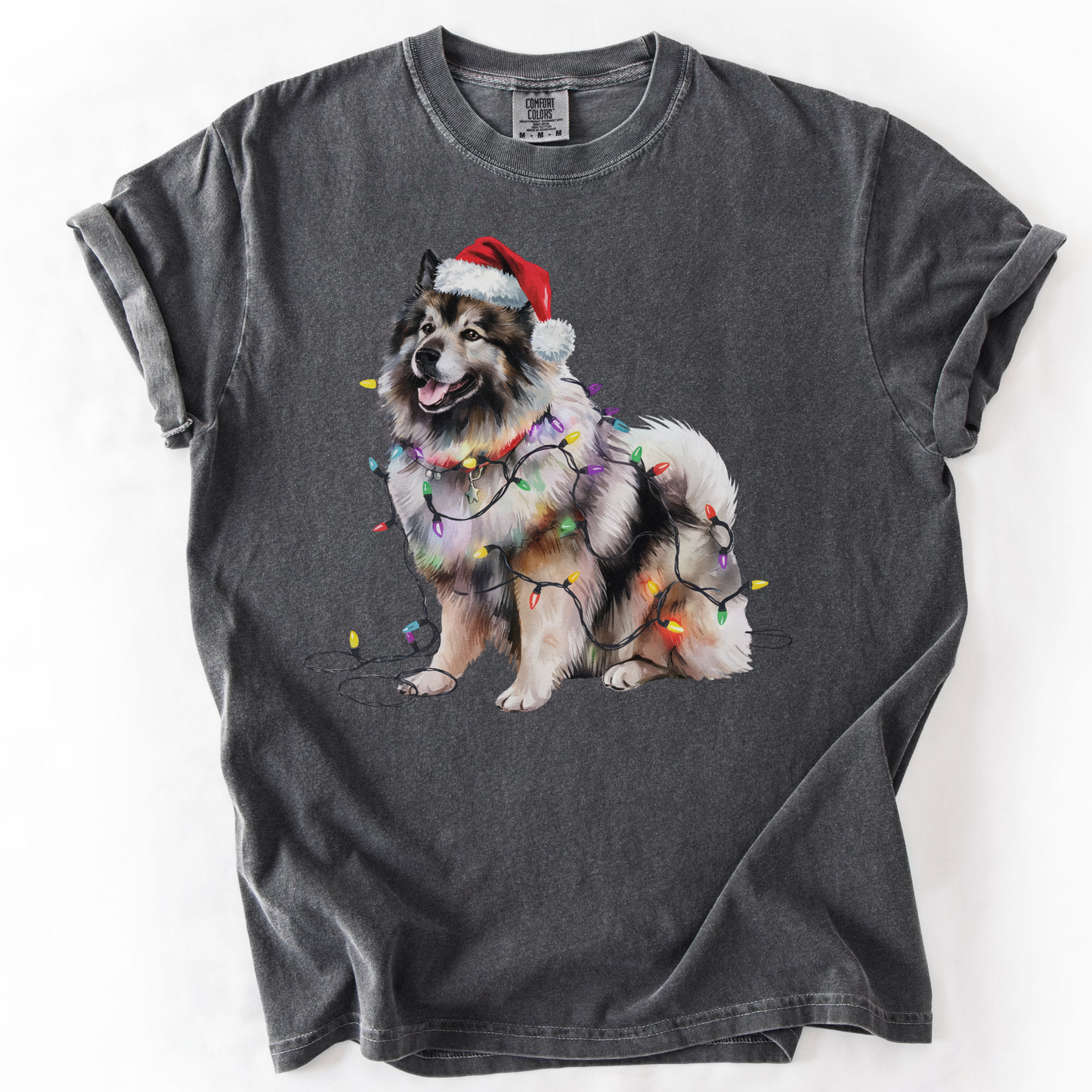 Christmas Keeshond Shirt, Christmas Lights Dog Shirt, Christmas Dog, Keeshond Mom Shirt, Gift for Dog Lover, Keeshond