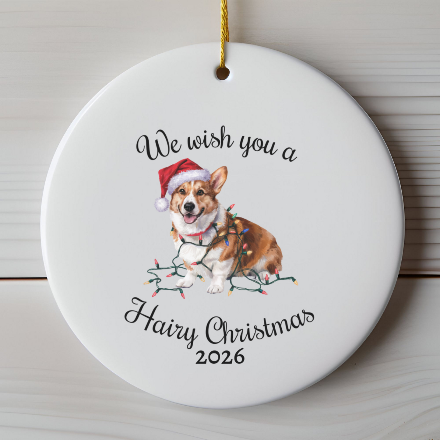 Corgi Christmas Ornament, Personalized Dog Keepsake