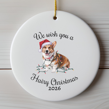Corgi Christmas Ornament, Personalized Dog Keepsake