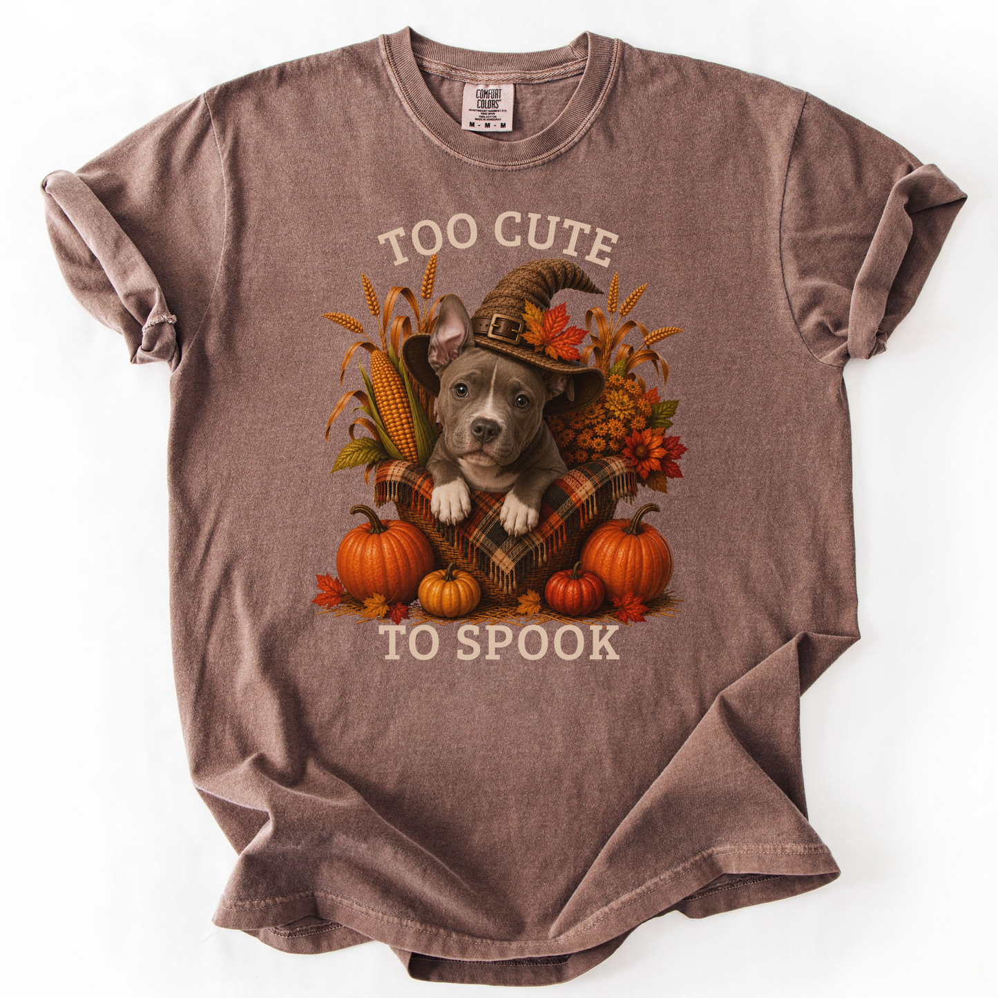 Pitbull Halloween Shirt, Too Cute To Spook Fall Dog Lover Tee