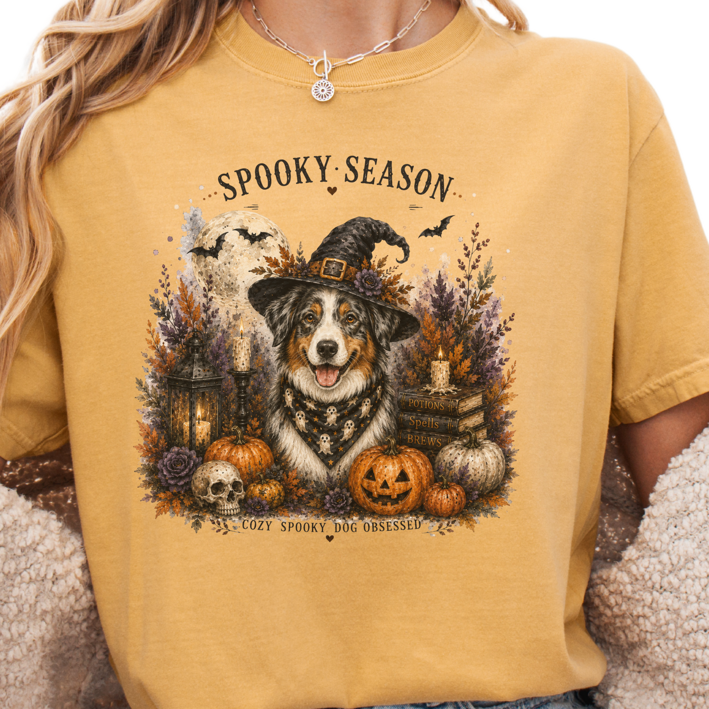 Australian Shepherd Spooky Season Dog Mom Halloween Shirt