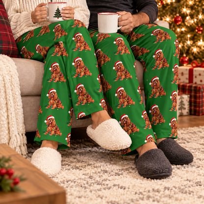 Ruby Cavalier Christmas Pajama Pants, Festive Dog Lounge Pants, Holiday Gift