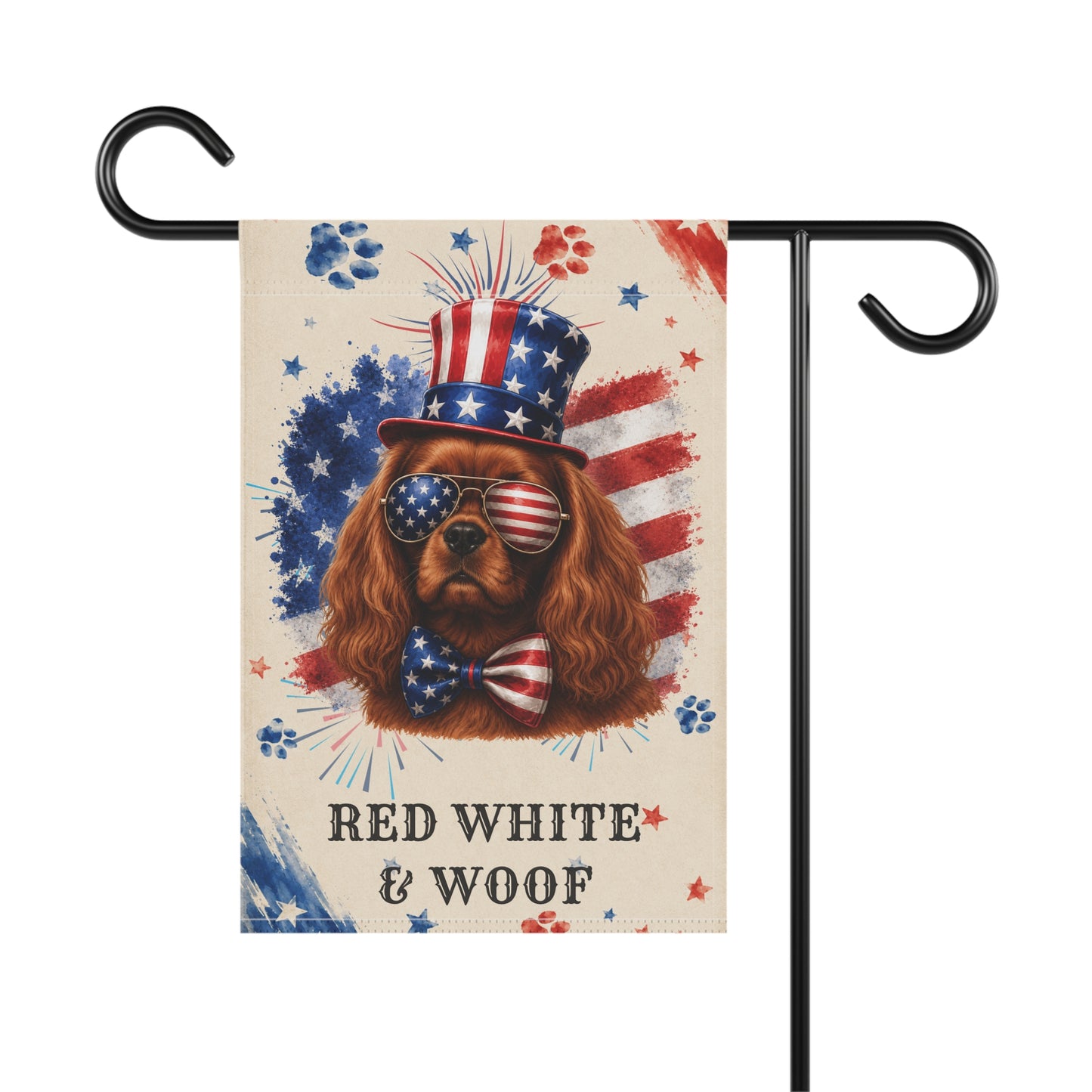 Patriotic Ruby Cavalier Garden Flag