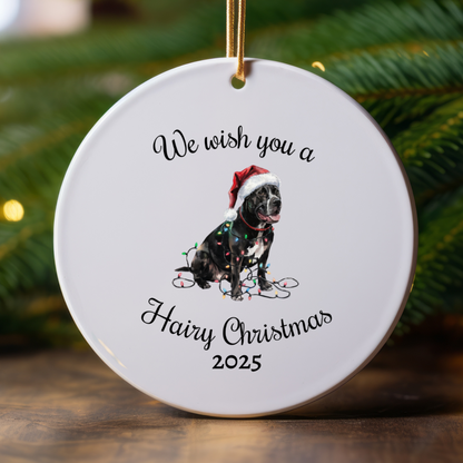 Christmas Cane Corso Ornament, Christmas Lights Dog Keepsake