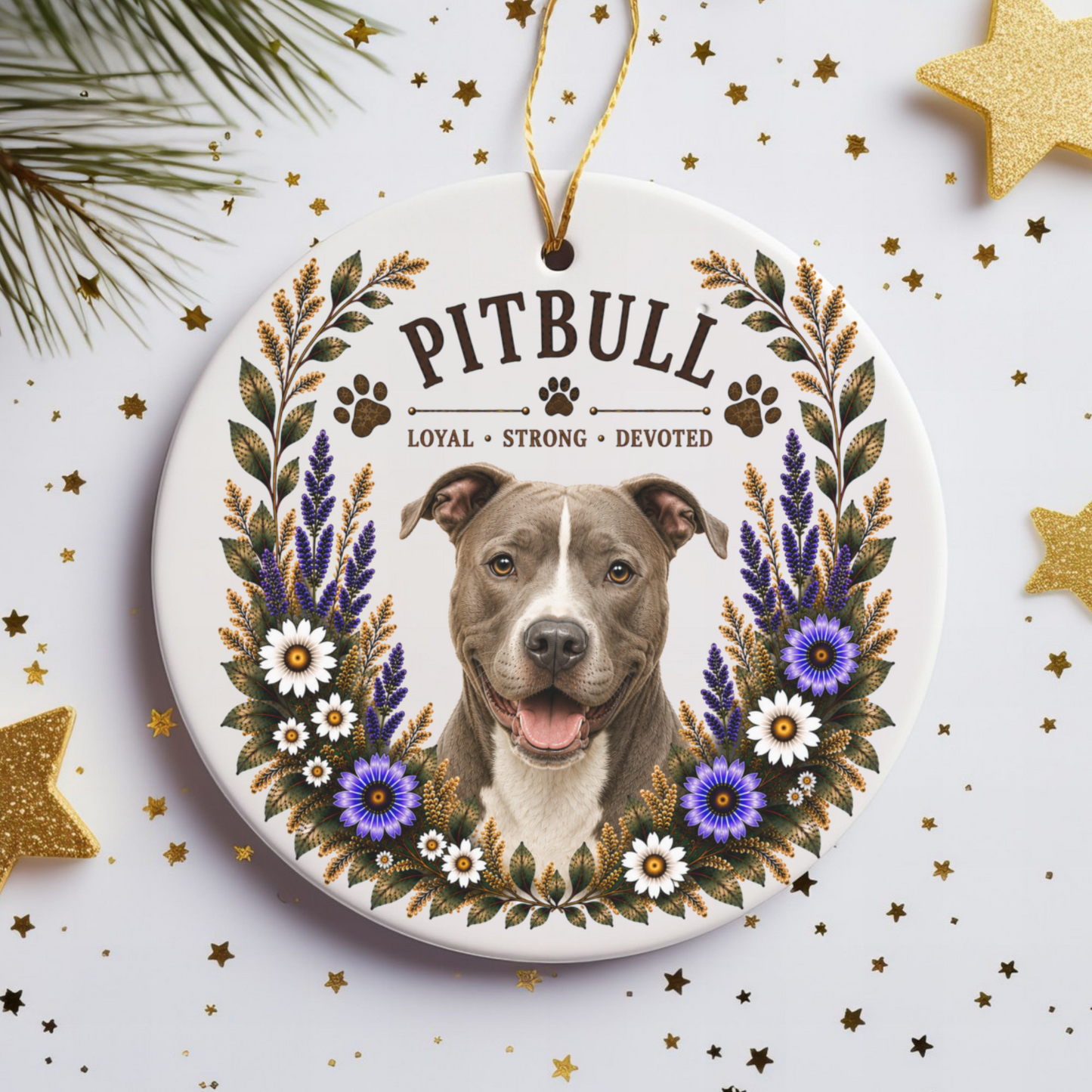 Pit Bull Ornament, Pitbull Lover Gift, Pit Bull Mom Gift, Dog Breed Keepsake