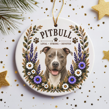 Pit Bull Ornament, Pitbull Lover Gift, Pit Bull Mom Gift, Dog Breed Keepsake