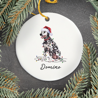 Dalmatian Christmas Ornament, Personalized Dog Ornament