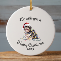 Load image into Gallery viewer, Christmas Lhasa Apso Ornament, Christmas Lights Dog Keepsake
