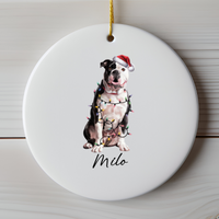 Load image into Gallery viewer, Personalized American Bulldog Christmas Lights Ornament
