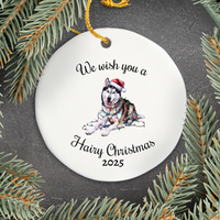 Load image into Gallery viewer, Christmas Siberian Husky Ornament, Christmas Lights Dog Keepsake
