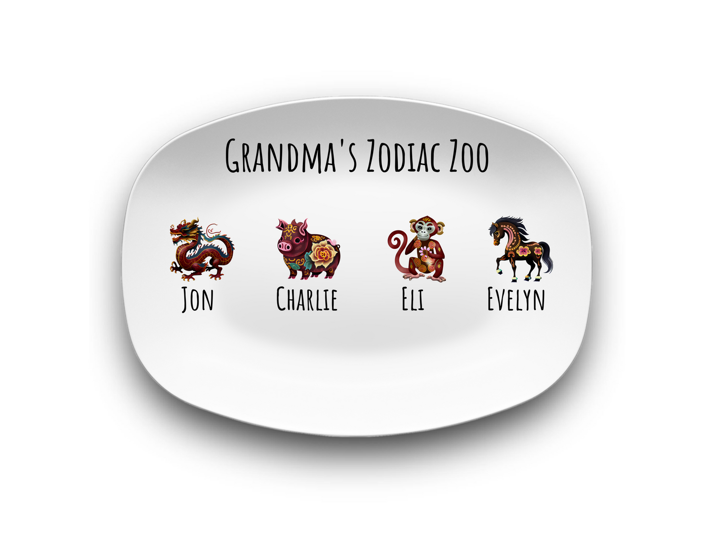 Personalized Grandmas Zodiac Zoo Plate