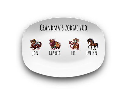 Personalized Grandmas Zodiac Zoo Plate