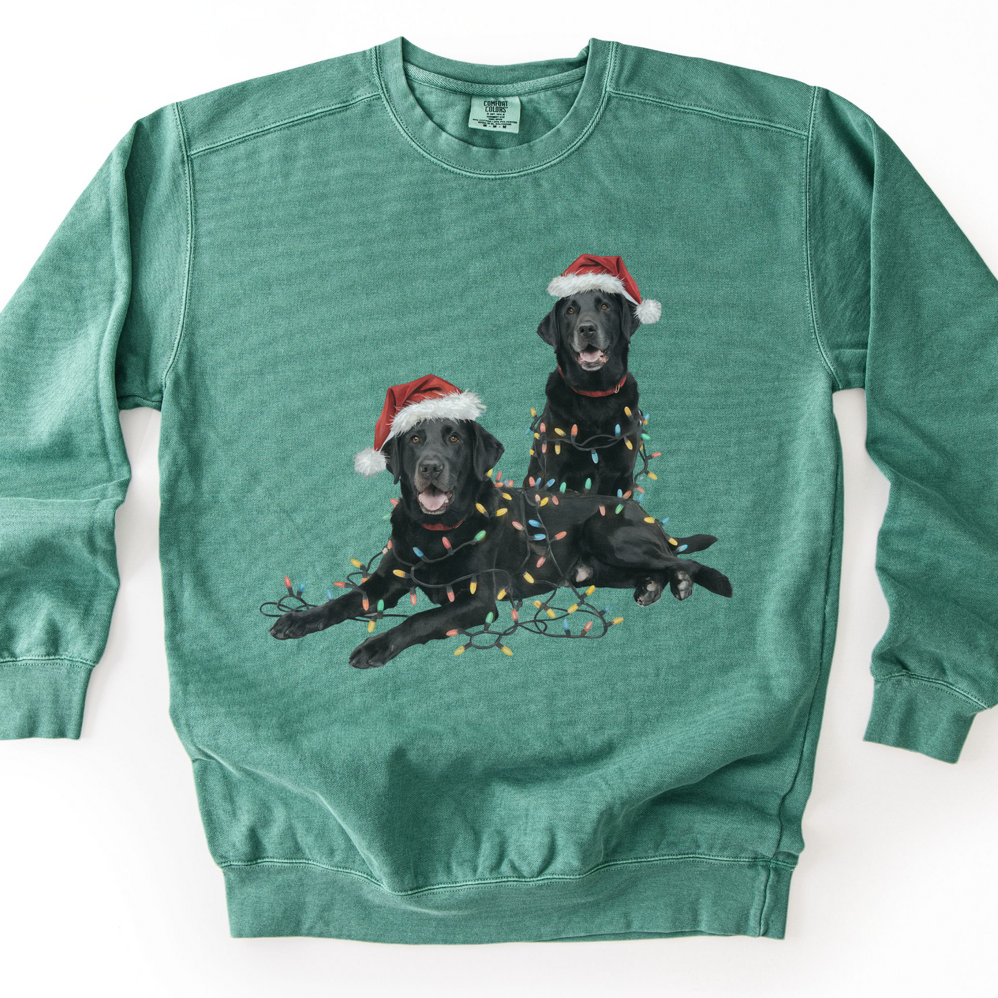 Black Labs Christmas Lights Sweatshirt