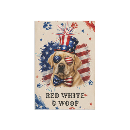 Patriotic Yellow Lab Garden Flag