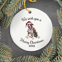 Load image into Gallery viewer, Christmas Pitbull Ornament, Christmas Lights Dog Keepsake
