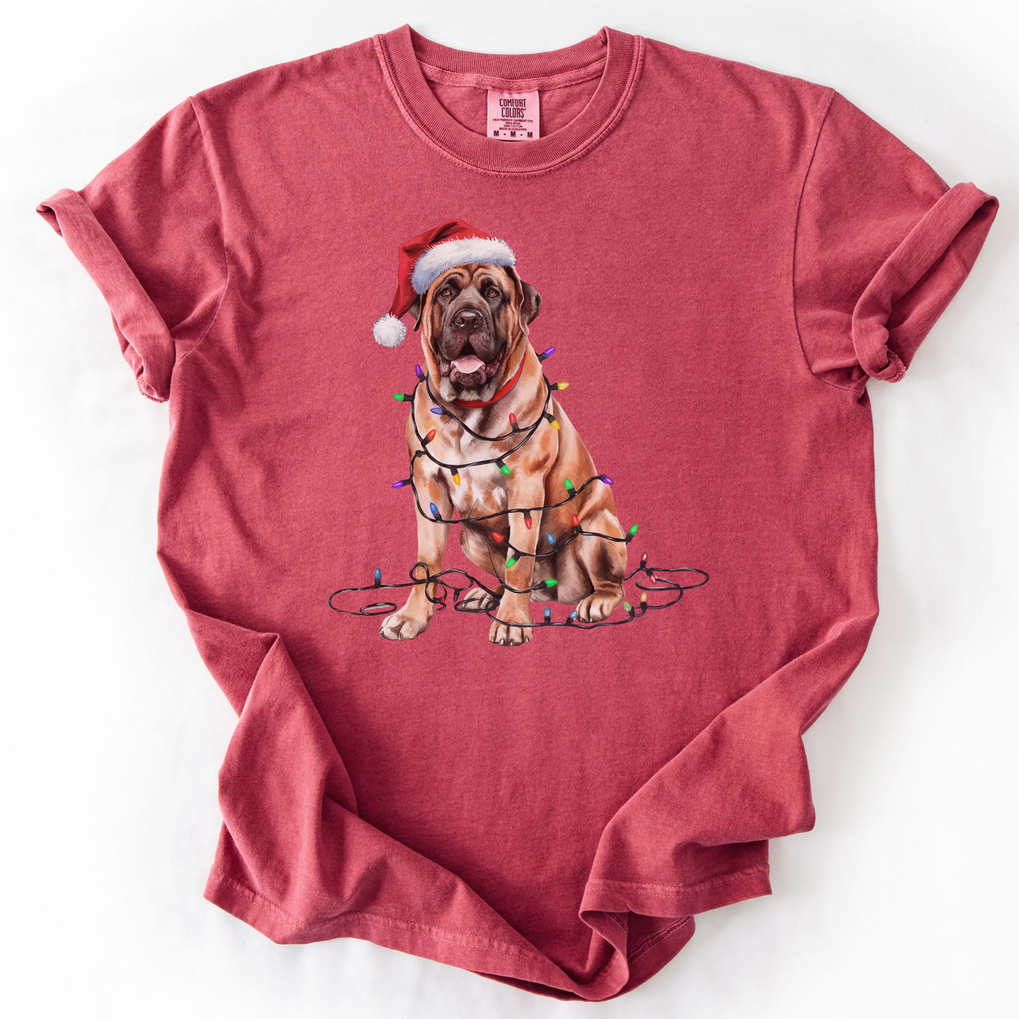 Christmas Mastiff Shirt, Christmas Lights Dog Shirt, Christmas Dog, Mastiff Mom Shirt, Gift for Dog Lover, Mastiff