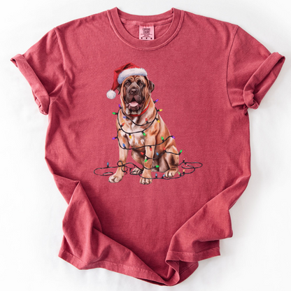Christmas Mastiff Shirt, Christmas Lights Dog Shirt, Christmas Dog, Mastiff Mom Shirt, Gift for Dog Lover, Mastiff