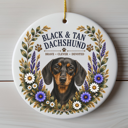 Black and Tan Dachshund Ornament, Dachshund Lover Gift, Doxie Mom Dog Keepsake