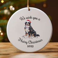 Load image into Gallery viewer, Christmas Bernese Mountain Dog Ornament, Christmas Lights Dog Keepsake
