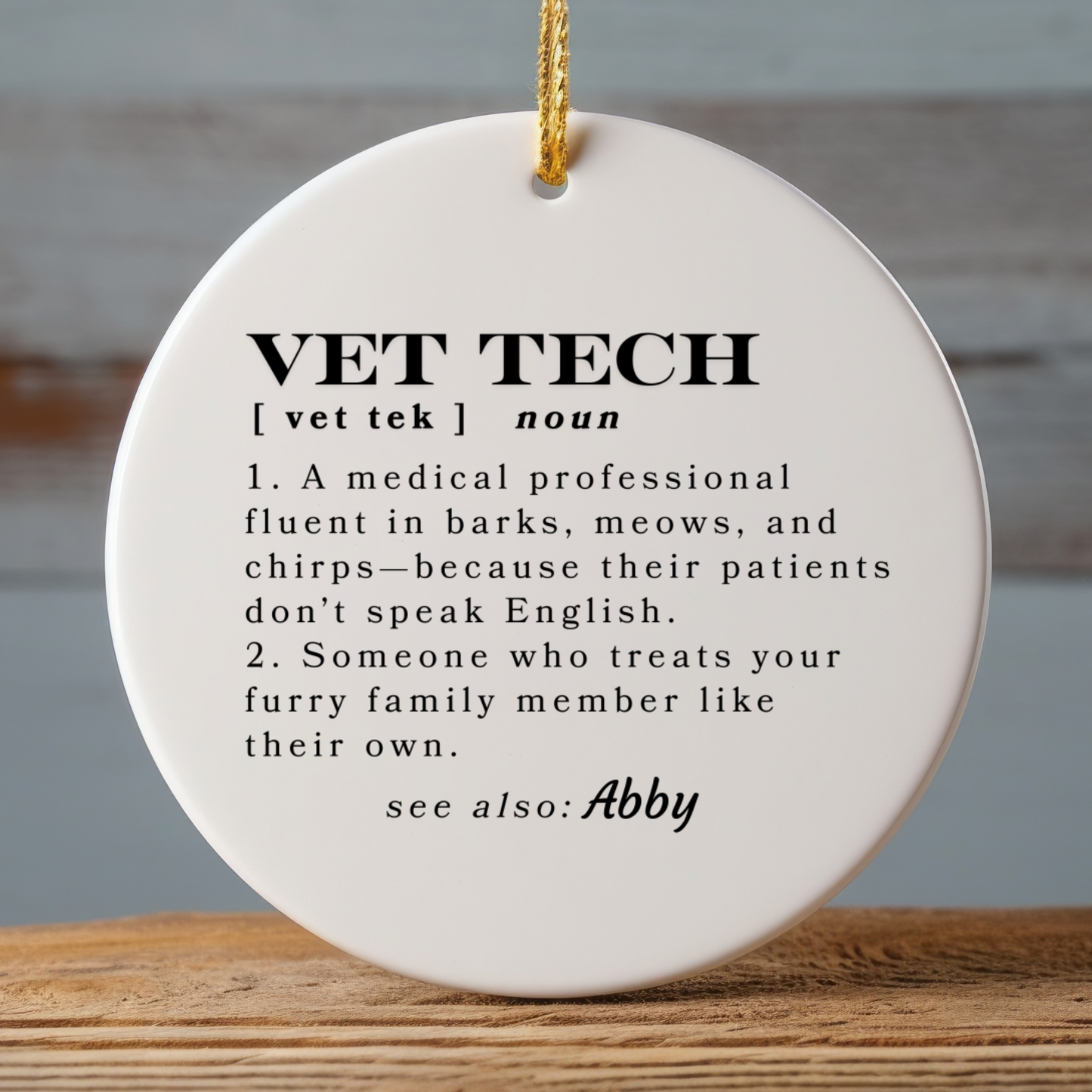 Personalized Custom Vet Tech Ornament