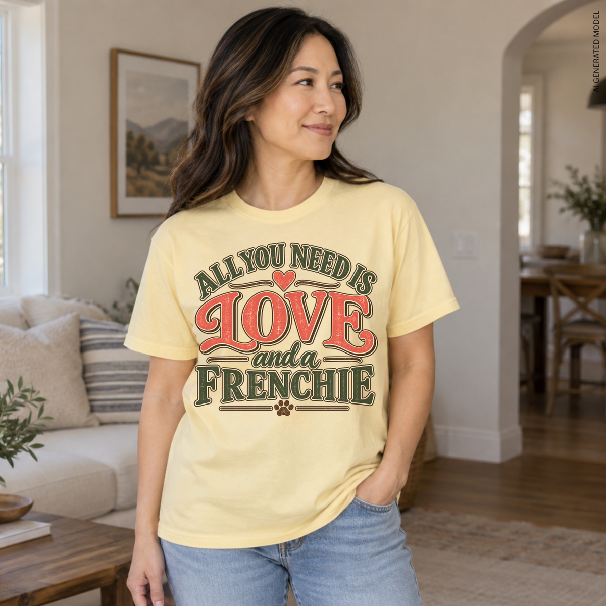 French Bulldog Shirt, All You Need Is Love and a Frenchie