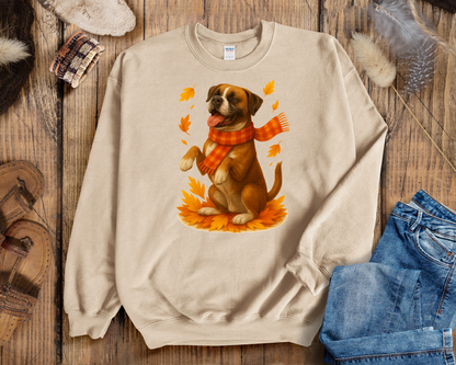 Boxer Sweater, Dog Lover Fall Apparel, Cozy Autumn Gift, Cute Pet T-shirt, Autumn Dog Fashion