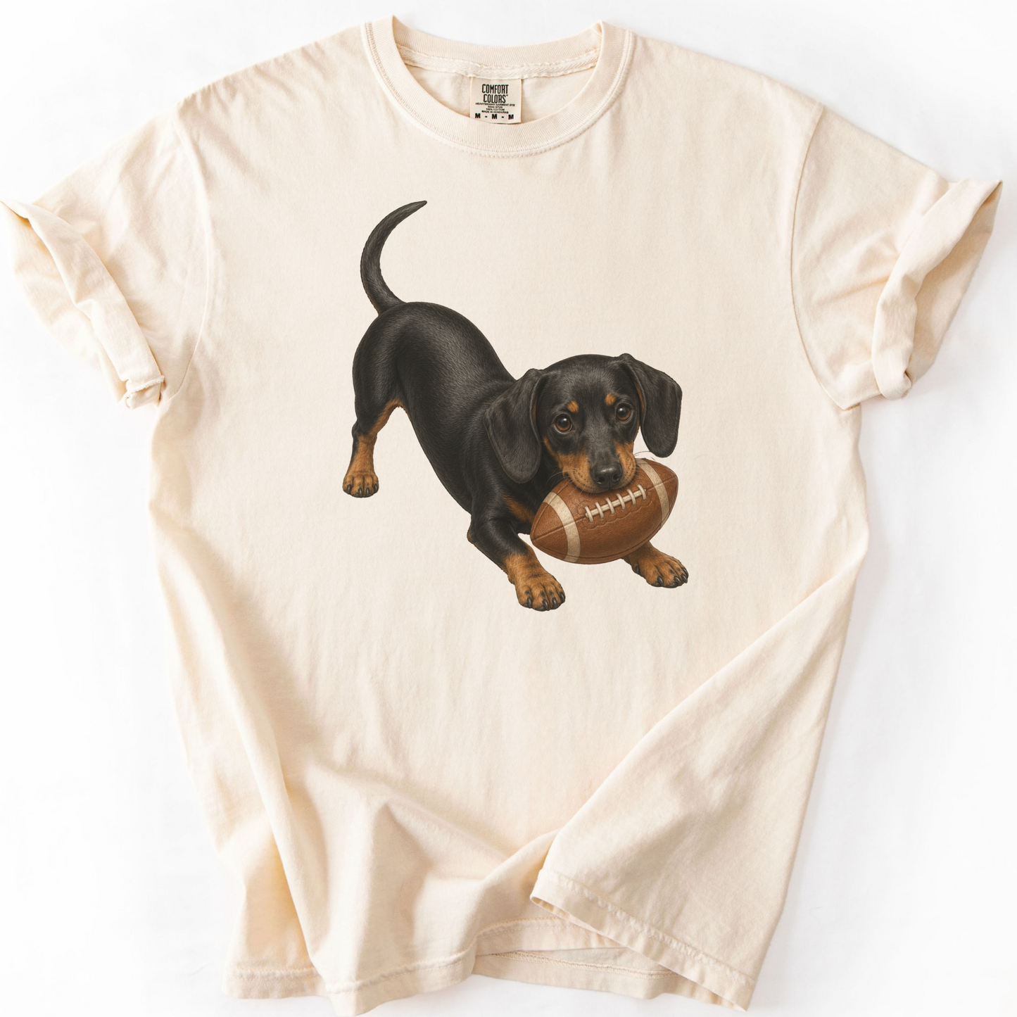 Black Tan Dachshund Football Shirt
