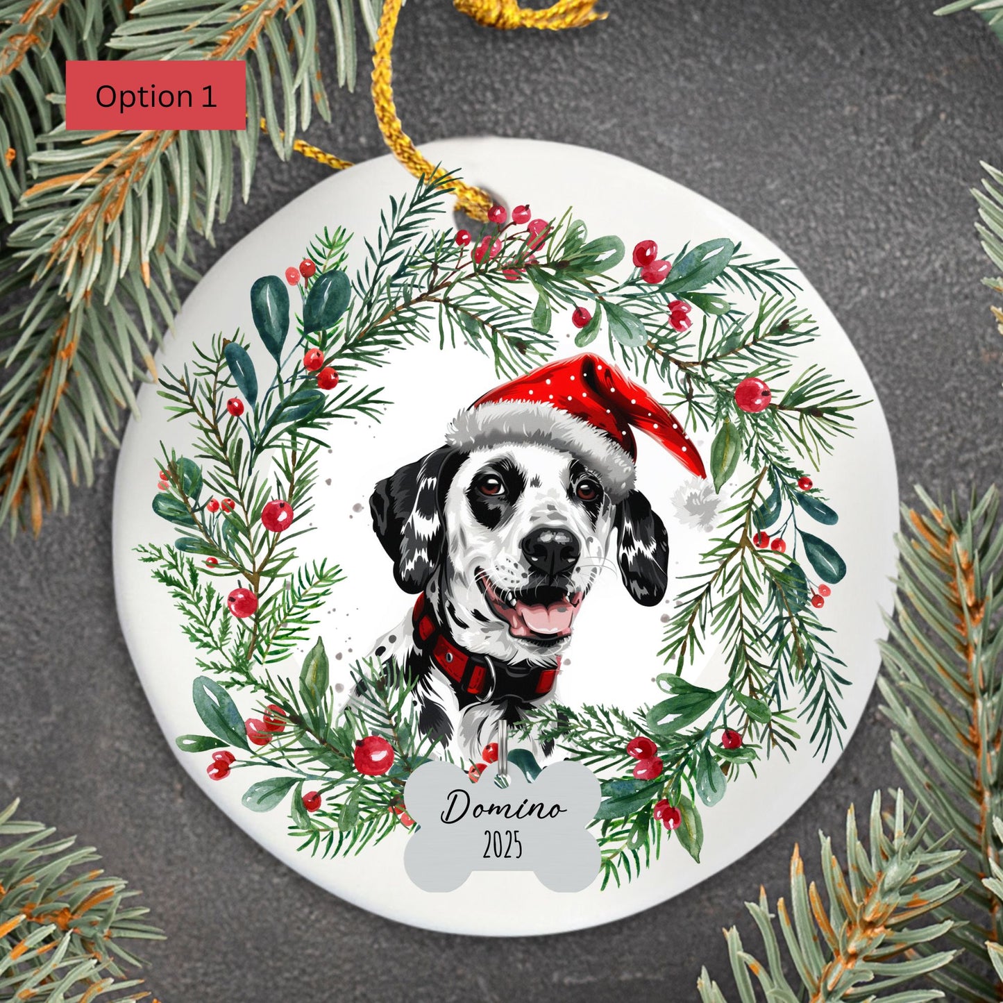 Personalized Dalmatian Christmas Ornament