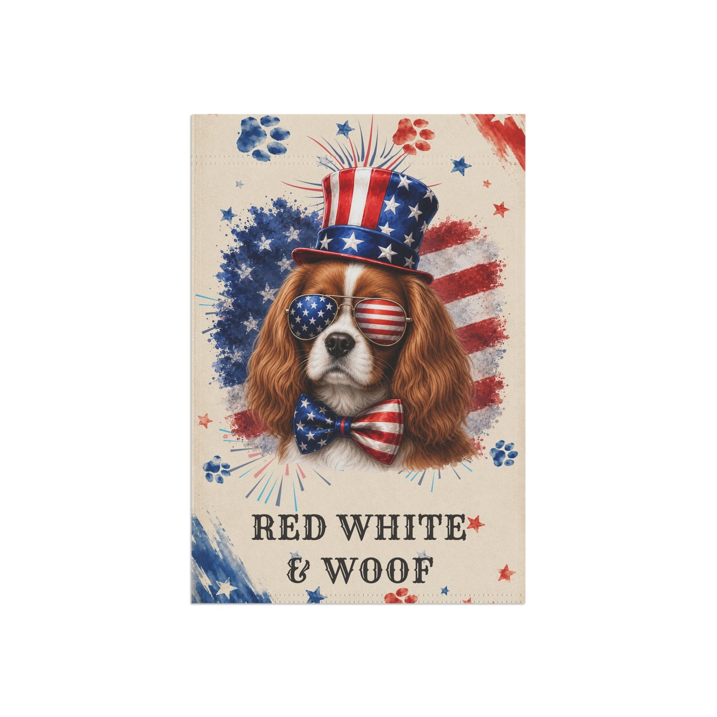 Patriotic Blenheim Cavalier Garden Flag