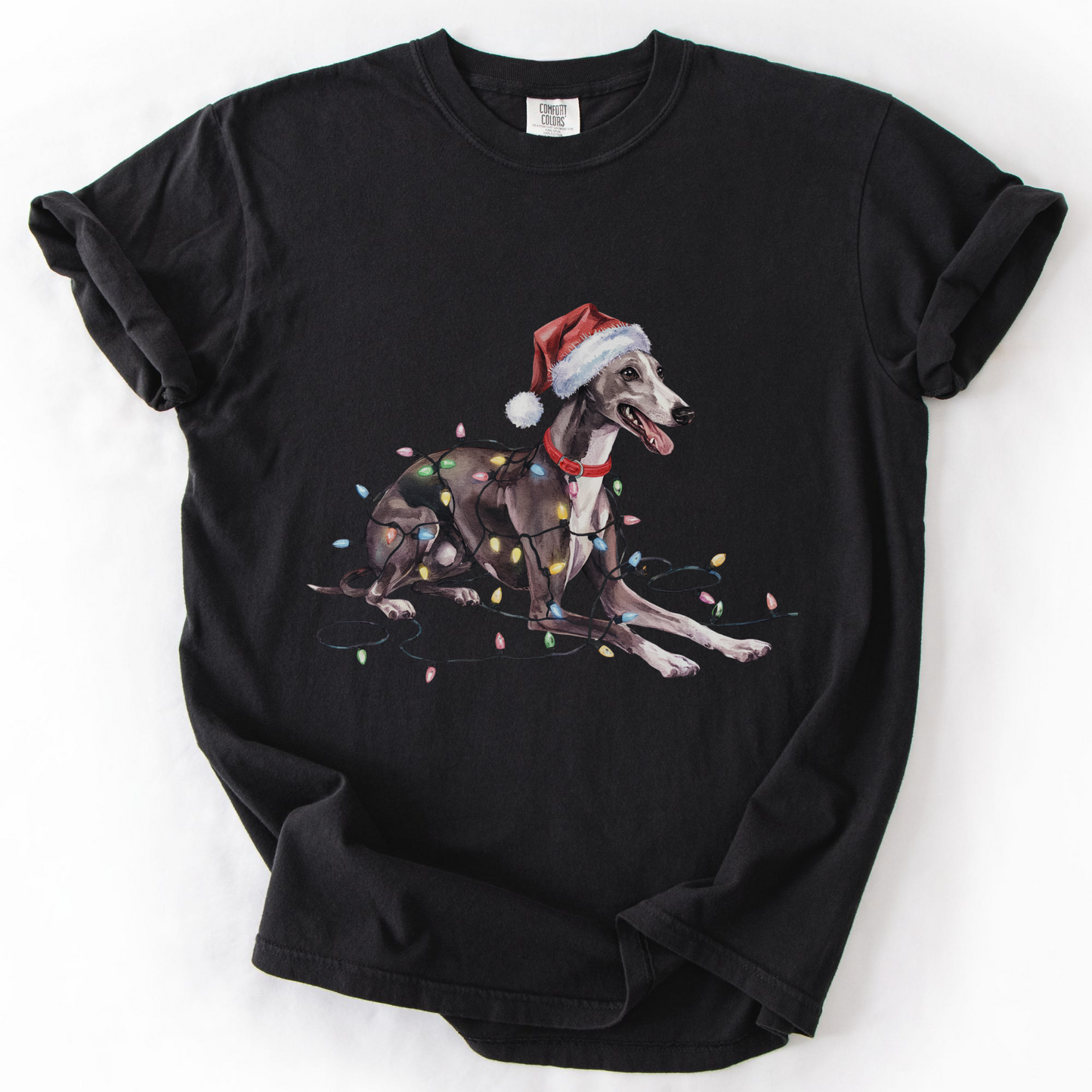 Greyhound Christmas Lights Shirt