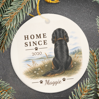 Personalized Black and Tan Cavalier Ornament, Double Sided Gotcha Day Gift, Custom Dog Keepsake
